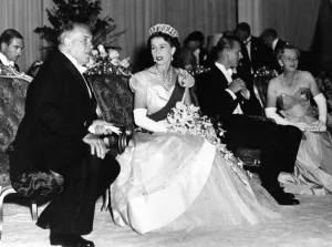 The Premier of Victoria Mr John Cain entertains Queen Elizabeth II while the Duke The Premier of Victoria Mr John Cain entertains Queen Elizabeth II while the Duke