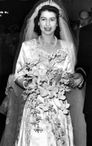 Princess Elizabeth leaving Westminster Abbey London after her wedding 1947 Princess Elizabeth leaving Westminster Abbey London after her wedding 1947