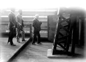 Royal tour in Yorkshire. King about to enter the coal mines. 1912 Royal tour in Yorkshire. King about to enter the coal mines. 1912