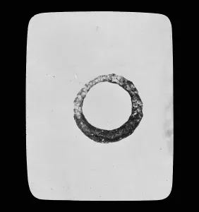 Bronze ring from excavation of Iron Age cemetery at Harlyn Bay, St Merryn, Cornwall Bronze ring from excavation of Iron Age cemetery at Harlyn Bay, St Merryn, Cornwall