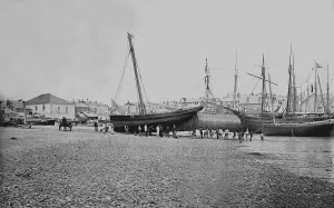 The Cardiff pilot cutter No12 Baratanach on the beach at St Ives, Cornwall in 1879 The Cardiff pilot cutter No12 Baratanach on the beach at St Ives, Cornwall in 1879