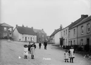 Children in The Square, Probus, Cornwall. Early 1900s Children in The Square, Probus, Cornwall. Early 1900s