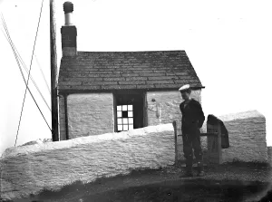 Coastguard hut, Polruan, Lanteglos by Fowey, Cornwall. 1904 Coastguard hut, Polruan, Lanteglos by Fowey, Cornwall. 1904