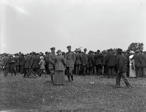 Crowd at unveiling of the Kenwyn War Memorial, junction of Kenwyn Hill and Knights Hill, Kenwyn, Truro, Cornwall Crowd at unveiling of the Kenwyn War Memorial, junction of Kenwyn Hill and Knights Hill, Kenwyn, Truro, Cornwall