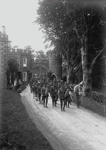 DCLI recruiting march, Caerhays Castle, St Michael Caerhays, Cornwall. 13th July 1915 DCLI recruiting march, Caerhays Castle, St Michael Caerhays, Cornwall. 13th July 1915