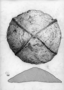 Drawing of Tin Ingot, Praa Sands, Breage, Cornwall Drawing of Tin Ingot, Praa Sands, Breage, Cornwall