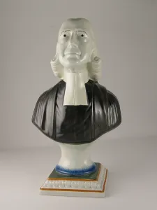 Earthenware Bust of John Wesley, Staffordshire, England Earthenware Bust of John Wesley, Staffordshire, England