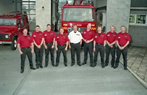 Emergency Services Collection: Firefighters, Lostwithiel Community Fire Station, Lostwithiel, Cornwall. May 1995