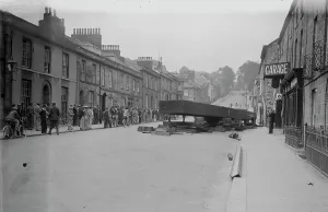 Girder arriving for Plaza Cinema, 69 Lemon Street, Truro, Cornwall. 14th July 1935 Girder arriving for Plaza Cinema, 69 Lemon Street, Truro, Cornwall. 14th July 1935