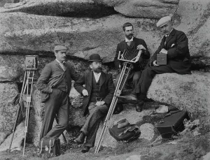 Group of Cornish photographers, probably at St Marys, Isles of Scilly, Cornwall Group of Cornish photographers, probably at St Marys, Isles of Scilly, Cornwall