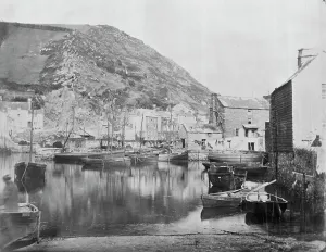 The harbour, Polperro, Cornwall. Probably 1860s-1870s The harbour, Polperro, Cornwall. Probably 1860s-1870s