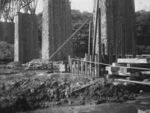 Old Carnon Valley viaduct showing early stage of replacement, Perranwell, Cornwall Old Carnon Valley viaduct showing early stage of replacement, Perranwell, Cornwall