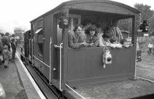 Print of a Bagnall 0-4-0 steam locomotive at Bodmin General station