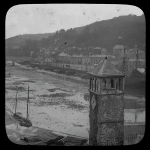Cornish Coastline Prints: View up river, Looe, Cornwall. Around 1900