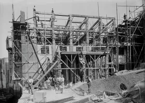 Prints of Warehouse being built for HTP (Hosken, Trevithick and Polkinhorn), who were agricultural and grain merchants Alfred Prints: Print of the HTP Warehouse under construction on Malpas Road, Truro