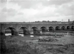 Prints of View of the bridge from the north side. Originally known as Wade, the town became known as Wadebridge after the 15th century bridge across the River Camel was built by the Reverend Lovibond Historic Landmark Prints: Print of Wadebridge Bridge, Cornwall, early 1900s