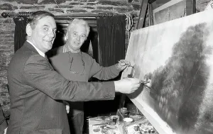 Polkerris Artist, Polkerris, Tywardreath, Cornwall. April 1991 Polkerris Artist, Polkerris, Tywardreath, Cornwall. April 1991