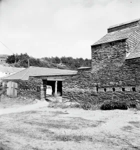 Remains of pilchard cellars, Port Gaverne, St Endellion, Cornwall. 1973 Remains of pilchard cellars, Port Gaverne, St Endellion, Cornwall. 1973