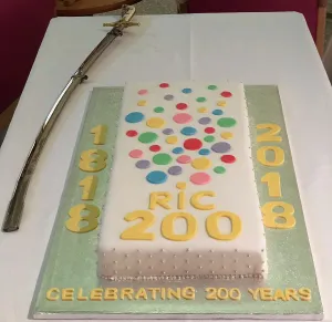 Royal Institution of Cornwalls bicentenary celebration cake, Royal Cornwall Museum Royal Institution of Cornwalls bicentenary celebration cake, Royal Cornwall Museum