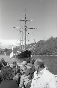 Sail Training Schooner, Fowey, Cornwall. April 1993 Sail Training Schooner, Fowey, Cornwall. April 1993