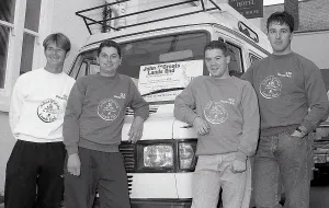 Sponsored Cyclists, Fowey, Cornwall. September 1992 Sponsored Cyclists, Fowey, Cornwall. September 1992