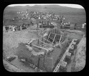 St Piran's Oratory during construction of the concrete shell, Perranzabuloe, Cornwall St Piran's Oratory during construction of the concrete shell, Perranzabuloe, Cornwall