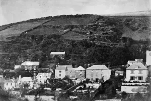 The village, Polperro, Cornwall. Probably 1860s-1870s The village, Polperro, Cornwall. Probably 1860s-1870s