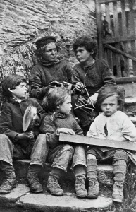 Five young boys, Polperro, Cornwall. 1860-1870s Five young boys, Polperro, Cornwall. 1860-1870s