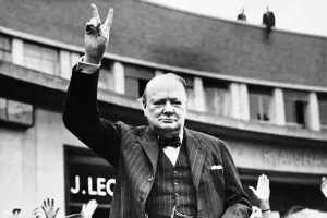 Churchill Making the V-for-Victory Sign Churchill Making the V-for-Victory Sign