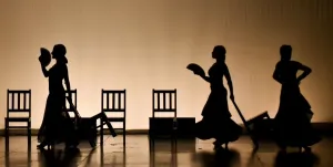 Prints of Dancers in Spain in silhouette. AFP PHOTO / LUIS ROBAYO Dance Prints: Silhouette Dancers Print in Spanish Dance