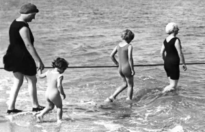 Family Swim Wearing One-Piece Suits Family Swim Wearing One-Piece Suits