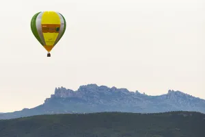 A hot-air balloon flies during the 21th European Balloon Festival in Igualada, near A hot-air balloon flies during the 21th European Balloon Festival in Igualada, near