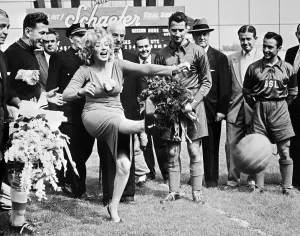 Marilyn Monroe Football Kick, 1957 Marilyn Monroe Football Kick, 1957