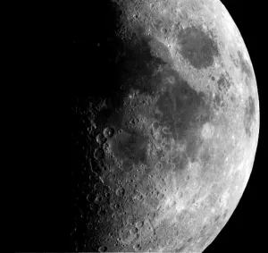Print of the Earth's Moon taken by Cassini Orbiter