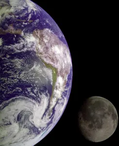 Us-Space-Galileo Image-Earth and Moon Us-Space-Galileo Image-Earth and Moon
