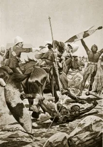 The 17th Lancers pursuing the Zulus after Ulundi, July 4th 1879 (litho) The 17th Lancers pursuing the Zulus after Ulundi, July 4th 1879 (litho)