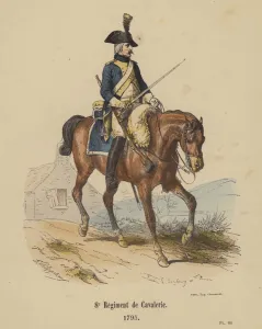 8e Regiment de Cavalerie, 1795 (coloured engraving) 8e Regiment de Cavalerie, 1795 (coloured engraving)
