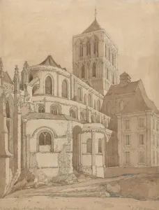 Abbey Church at Fecamp, Normandy, c.1817-20 (graphite & brown wash on paper) Abbey Church at Fecamp, Normandy, c.1817-20 (graphite & brown wash on paper)