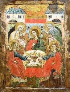 Abraham and the Three Angels, icon, from Macedonia, c.1700 (tempera on panel) Abraham and the Three Angels, icon, from Macedonia, c.1700 (tempera on panel)