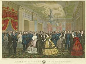 Abraham Lincoln's Last Reception, pub. 1865 (hand-coloured litho) Abraham Lincoln's Last Reception, pub. 1865 (hand-coloured litho)