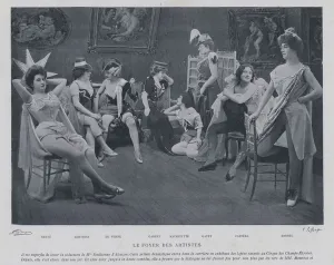 Actresses in the green room at the Theatre des Varietes, Paris (b/w photo) Actresses in the green room at the Theatre des Varietes, Paris (b/w photo)