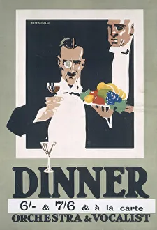 Advertisement for Dinner and Orchestra and Vocalist (colour litho) Advertisement for Dinner and Orchestra and Vocalist (colour litho)