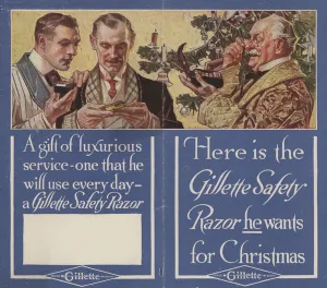 Advertisement for Gillette safety razors (colour litho) Advertisement for Gillette safety razors (colour litho)