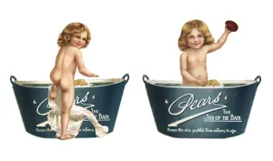 Advertisement for Pears soap depicting a child at bath time (chromolitho) Advertisement for Pears soap depicting a child at bath time (chromolitho)
