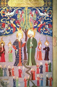 Adam and Eve and their Thirteen Twins, from Zubdet ut Tevarih by Lokman Adam and Eve and their Thirteen Twins, from Zubdet ut Tevarih by Lokman