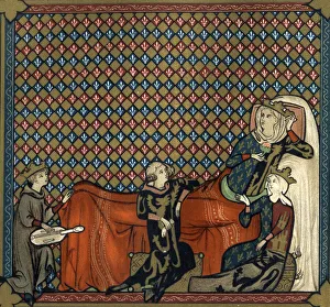 Adenet le Roi (circa 1240- circa 1300), poet and menestrel, recites Cleomades's novel Adenet le Roi (circa 1240- circa 1300), poet and menestrel, recites Cleomades's novel