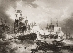 Admiral Duncans Victory over the Dutch Fleet in the North Sea, illustration Admiral Duncans Victory over the Dutch Fleet in the North Sea, illustration