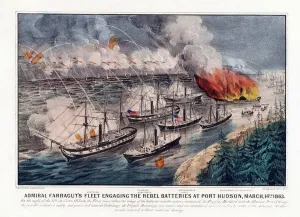 Admiral Farragut's Fleet engaging the Rebel Batteries at Port Hudson, March Admiral Farragut's Fleet engaging the Rebel Batteries at Port Hudson, March