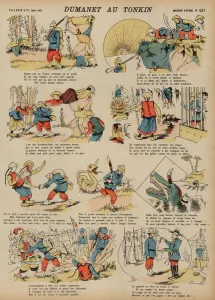 Adventures of Dumanet, a French soldier, in Tonkin (coloured engraving) Adventures of Dumanet, a French soldier, in Tonkin (coloured engraving)