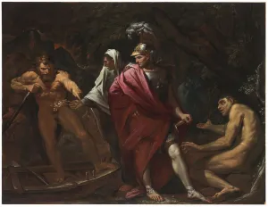 Aeneas and the Cumaean Sibyl presenting the Golden Bough to Charon (oil on canvas) Aeneas and the Cumaean Sibyl presenting the Golden Bough to Charon (oil on canvas)
